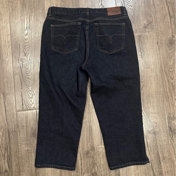 New Lauren Ralph Lauren Womens Jeans 10 Classic Mid Calf Cropped Dark Wash NWOT - Picture 10 of 13